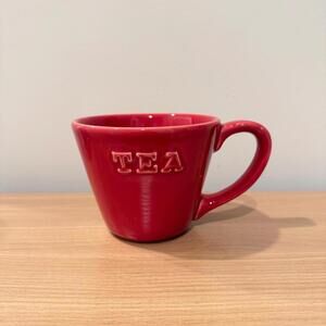 Primagera Italian Kitchen Red "TEA" Large Ceramic Coffee Mug Cup